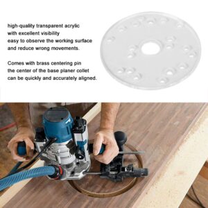 Universal Router Base Plate Compatible with Ryobi, Woodworking Auxiliary Tool with Centering Pin Screws