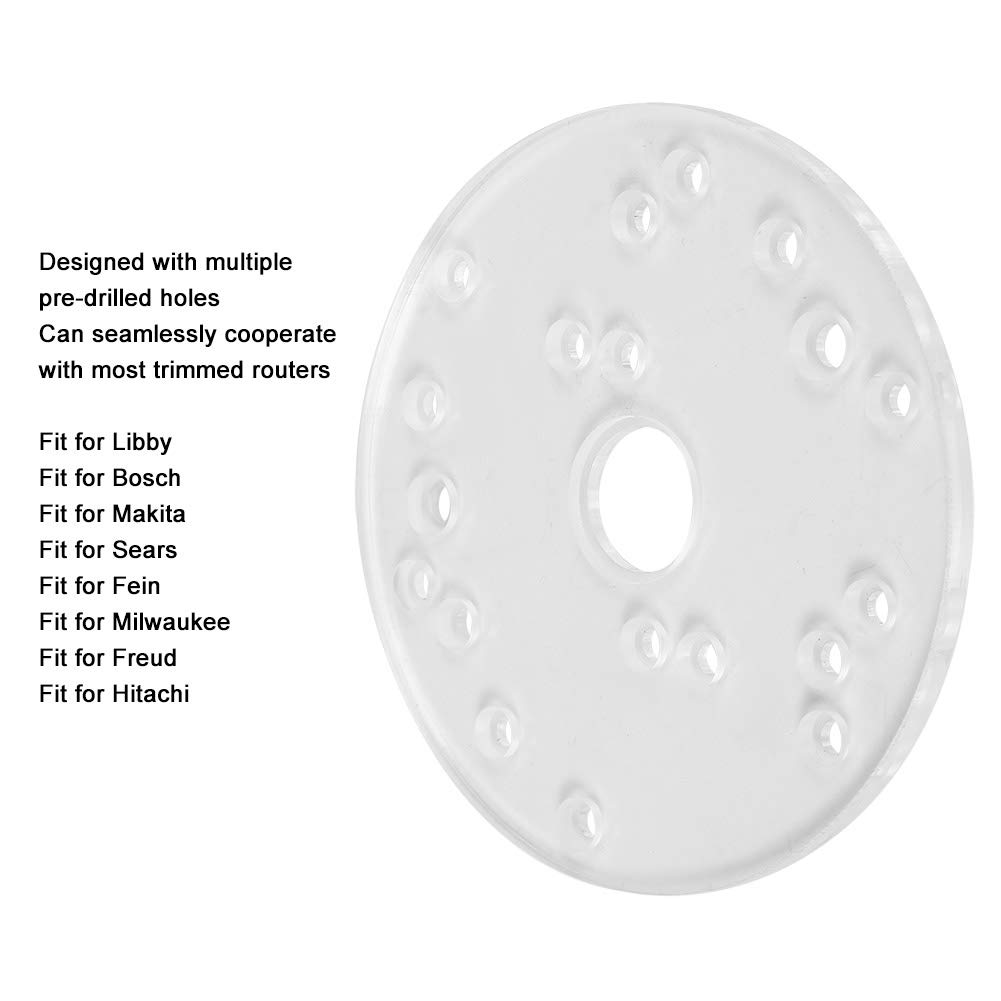 Universal Router Base Plate Compatible with Ryobi, Woodworking Auxiliary Tool with Centering Pin Screws