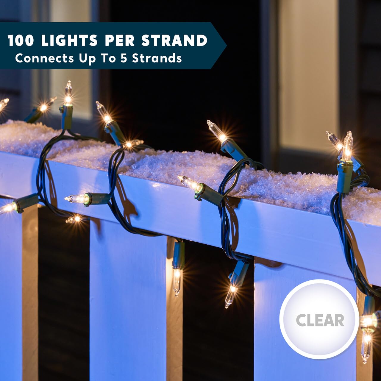 Joiedomi Clear Christmas Lights Outdoor, 400(4x100) Counts 105.6FT Christmas Tree Lights Indoor, Warm White String Lights, Green Wire Xmas Lights Decorations for Holiday Event Wedding Party Decor