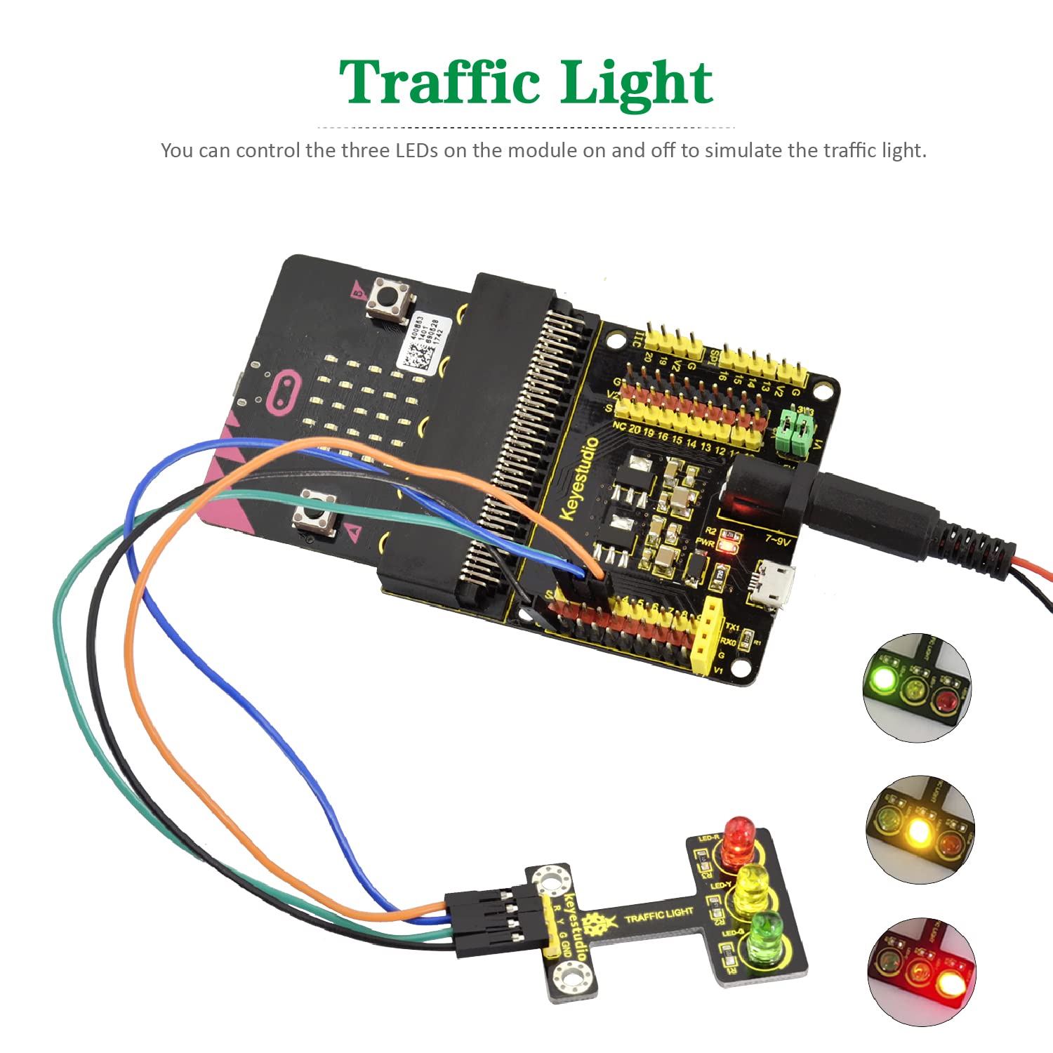 KEYESTUDIO 45 Sensors Starter Kit for BBC Microbit V2.2 V2 V1.5 (Without Micro:bit), Sensor Breakout Board, i2c LCD, OLED Display, 5v Relay with Tutorials 57 Courses Coding for Teens Adults