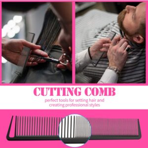 8 Pieces Rat Tail Combs Hair Clips Set,2 PCS Parting Comb and 6 PCS Clip for Women Girls Comb with Wide and Fine Teeth Hair Care Tools