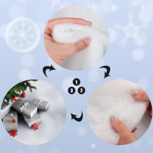 3 Rolls Christmas Snow Roll Artificial Snow Blankets Roll Christmas Snow Covering Roll Thick White Soft and Fluffy Fake Snow Blankets for Christmas Decorations, Holiday Decor and Winter Displays