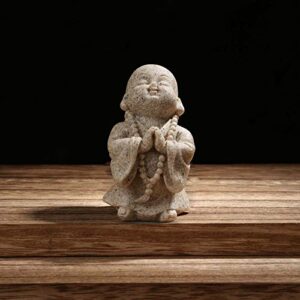 carefree fish buddha statue minimalist sandstone buda ornament monk figurine zen decor bring home a ray of sunshine