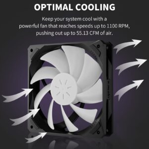 upHere 120mm Black Computer Case Fan,Motherboard Sync Fan,High Airflow,Speed Adjustable, ARGB Fan with Fan Hub and Remote,Low Noise Hydraulic Bearing Long Life Up to 40,000 Hours-3 Pack,NK1206-3