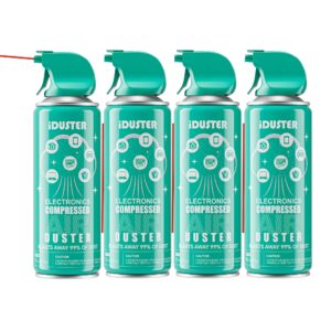 iduster canned air duster for computer - disposable keyboard cleaner cleaning duster for electronics, 4pcs(10oz)