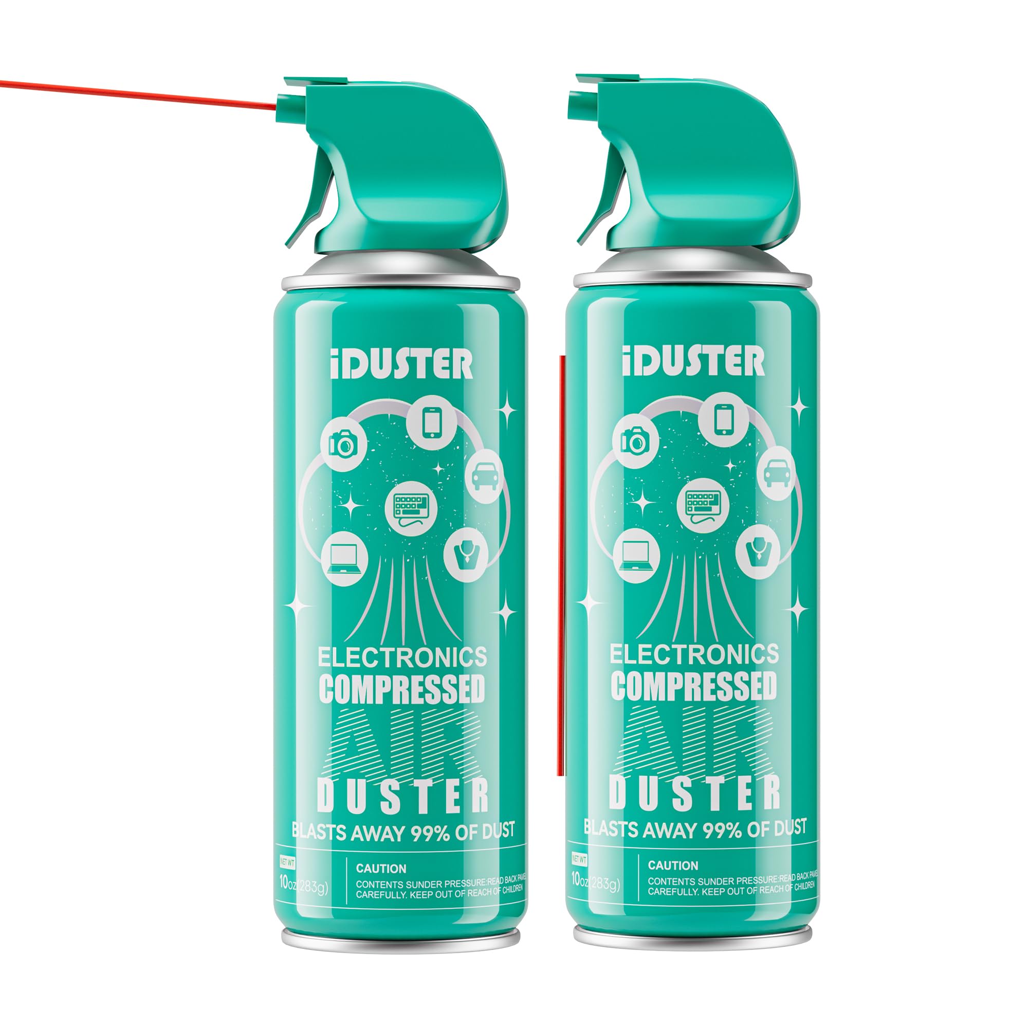 iDuster Canned Air Duster for Computer - Disposable Keyboard Cleaner Cleaning Duster for Electronics, 2PCS(10oz)