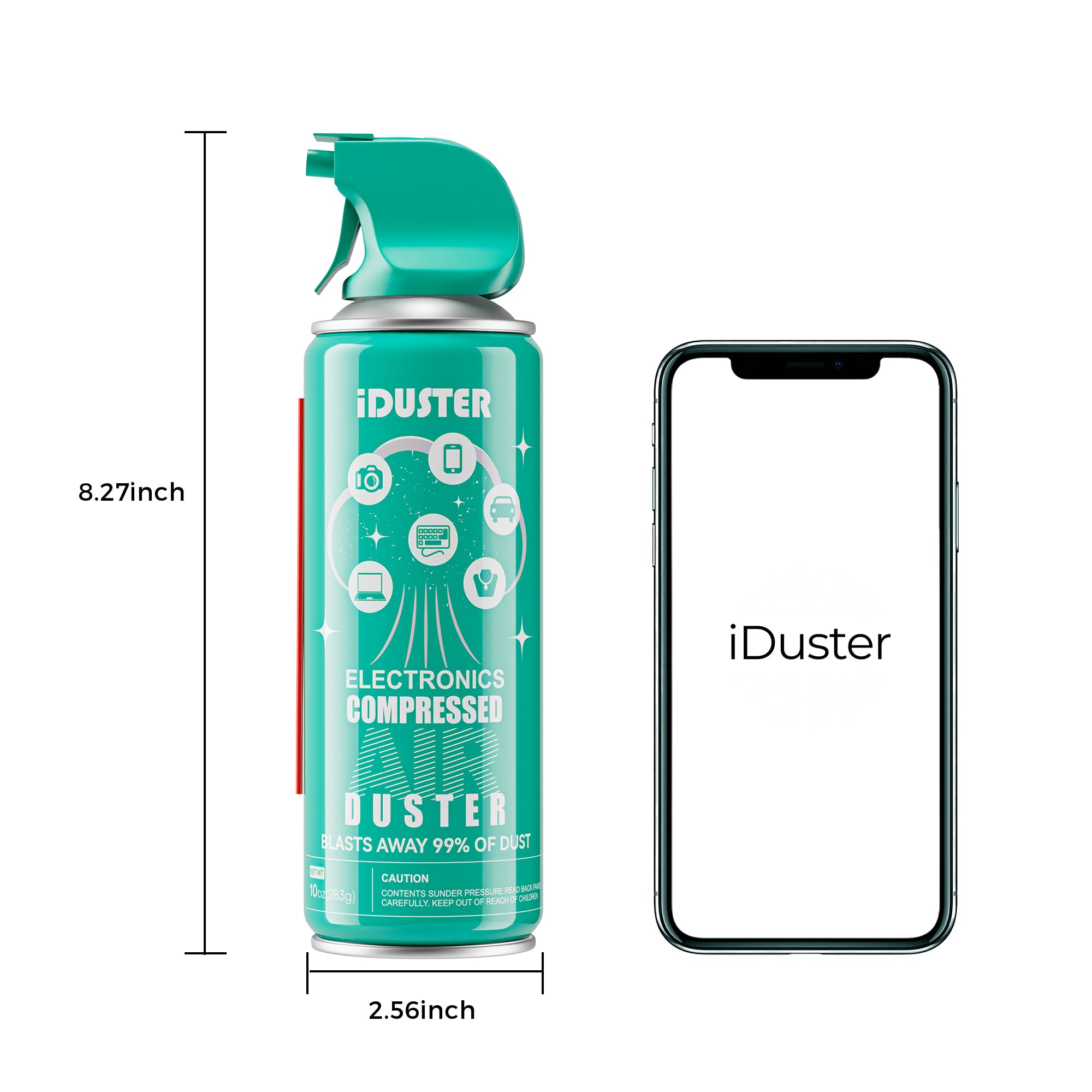 iDuster Canned Air Duster for Computer - Disposable Keyboard Cleaner Cleaning Duster for Electronics, 2PCS(10oz)