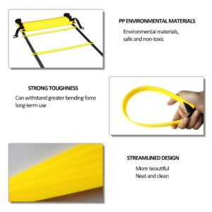 OFYDNR Speed Agility Ladder Training Set - 12 Rung 20Ft Agility Ladder, 12 Disc Cones, 4 Steel Stakes, Resistance Parachute with Carry Bag for Soccer Basketball Football Boxing Footwork Sports