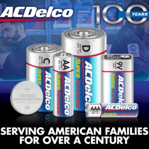 ACDelco 200-Count AA Batteries, Super Alkaline Battery, 10-Year Shelf Life, Reclosable Packaging