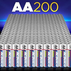 ACDelco 200-Count AA Batteries, Super Alkaline Battery, 10-Year Shelf Life, Reclosable Packaging