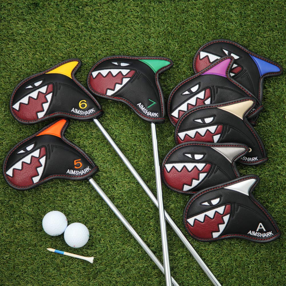 AIMSHARK Coloring Golf Iron Covers/9pcs Set/Golf Head Covers (Gray Set)
