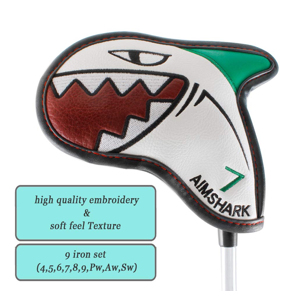 AIMSHARK Coloring Golf Iron Covers/9pcs Set/Golf Head Covers (Gray Set)