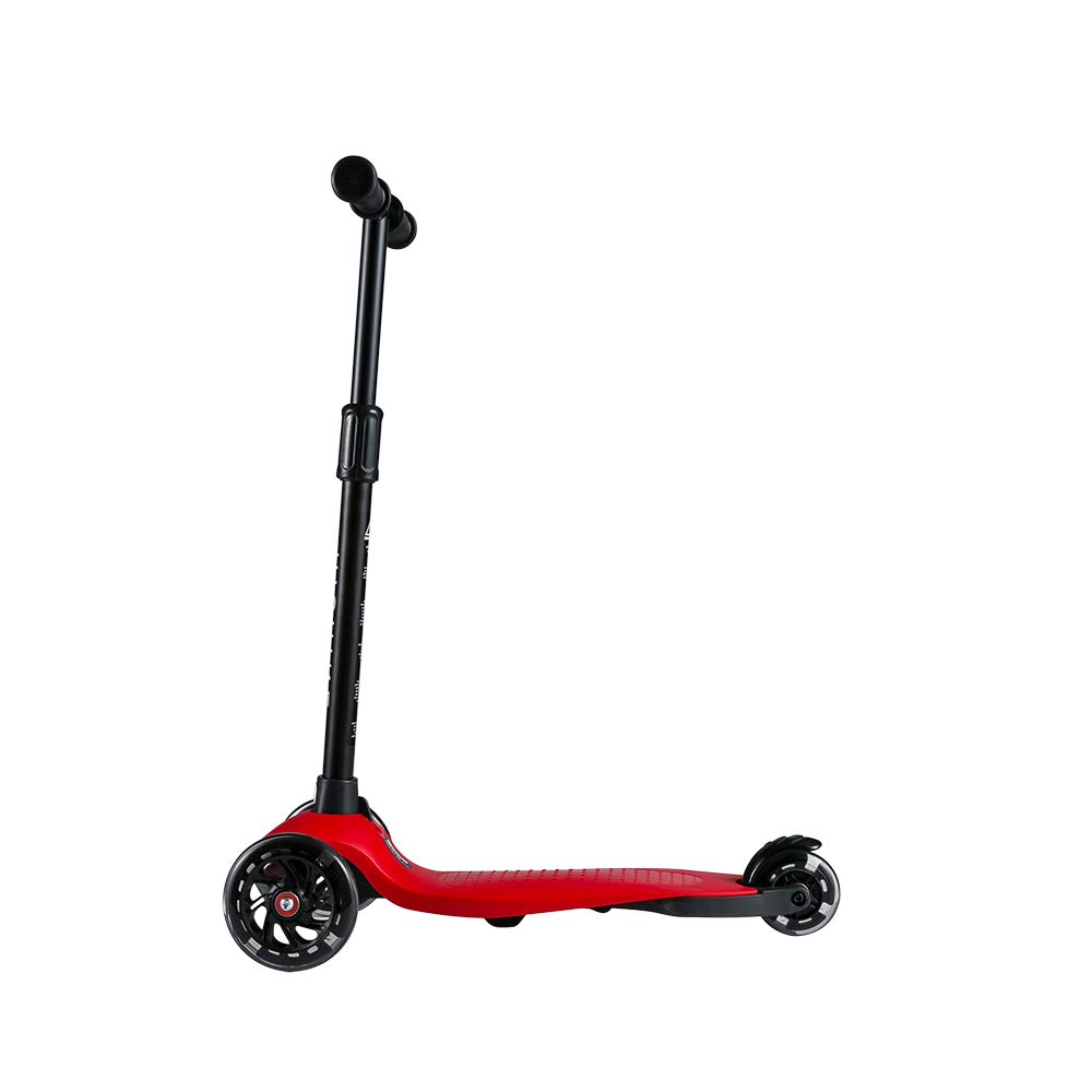 Kick Scooter for Kids Boys Girls, 3 Wheel Scooter for Toddler for 2-5 Years Old, Adjustable Height, Light Up Flashing Wheels, Removable Handlebar, Lean to Steer, Easy to Carry (Red)