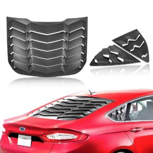 teddytt rear side window scoop louvers windshield sun shade cover 3pcs compatible with ford fusion 2013 2014 2015 2016 2017 2018 2019 2020