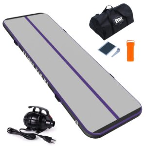 beyond marina air gymnastics tumble track 4/8 inches thickness inflatable tumbling 10ft/13ft/16ft/20ft air mats for home use training/cheerleading/yoga with electric pump, 13'x3.3'x4'', carbon-purple