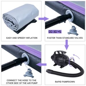 BEYOND MARINA Air Gymnastics Tumble Track 4/8 inches Thickness Inflatable Tumbling 10ft/13ft/16ft/20ft Air Mats for Home Use Training/Cheerleading/Yoga with Electric Pump, 13'x3.3'x4'', Carbon-purple