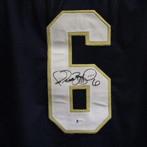 Jerome Bettis Autographed/Signed College Style Blue XL Jersey BAS