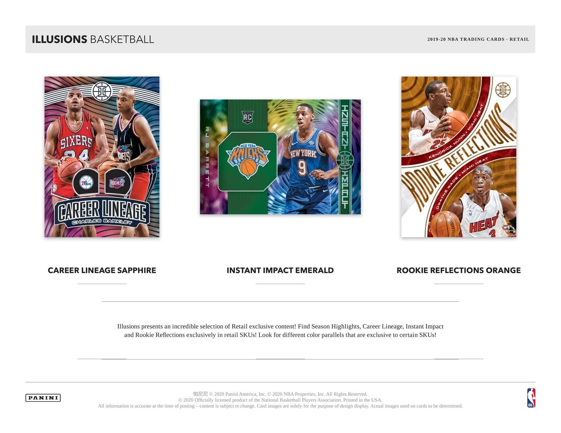 2020 Panini Illusions NBA Basketball BLASTER box (36 cards/bx)