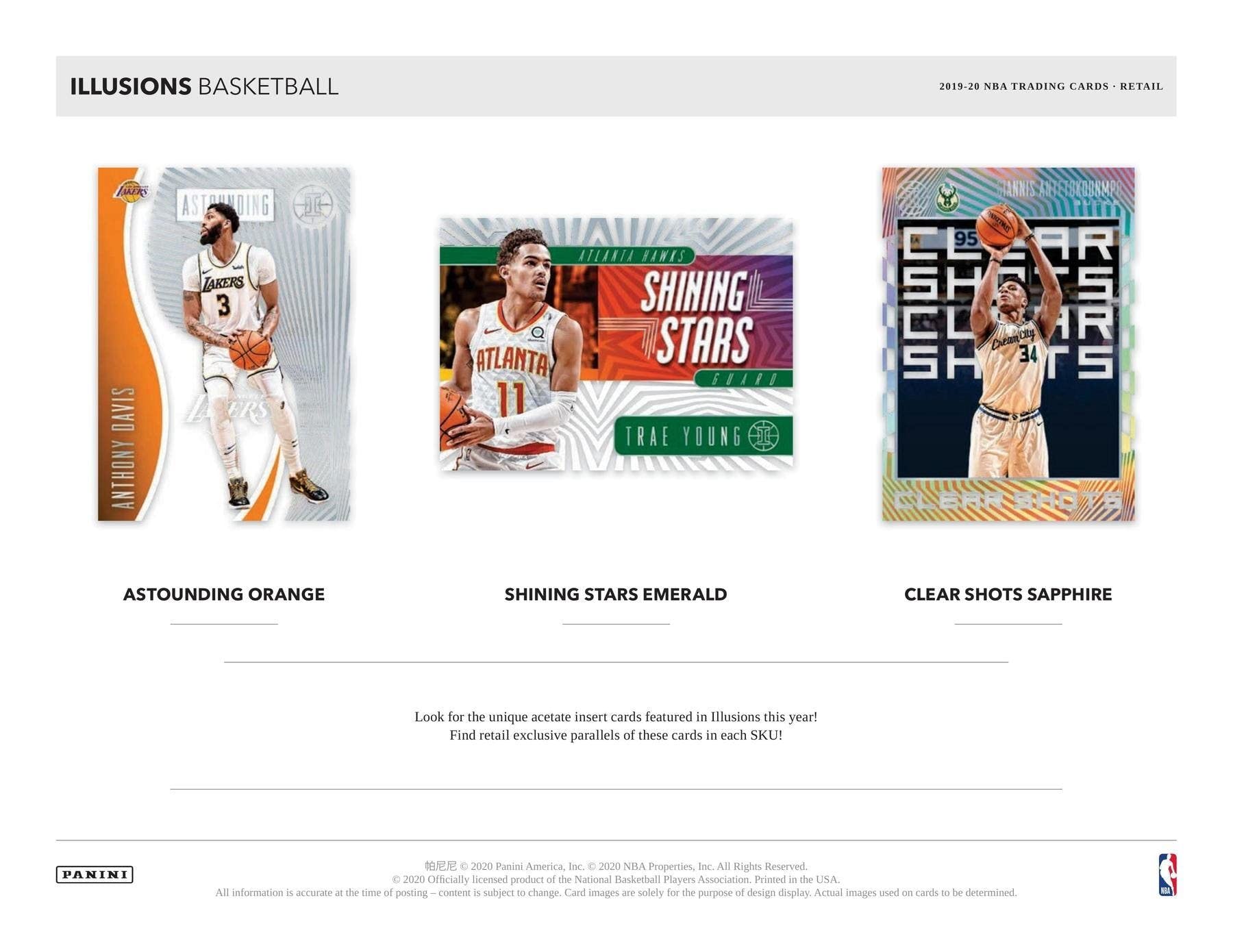 2020 Panini Illusions NBA Basketball BLASTER box (36 cards/bx)