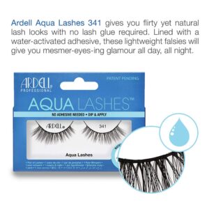 Ardell Aqua False Strip Lashes 341, Water Activated Faux Lashes, Reusable, No Lash Glue Required, 4 Pack