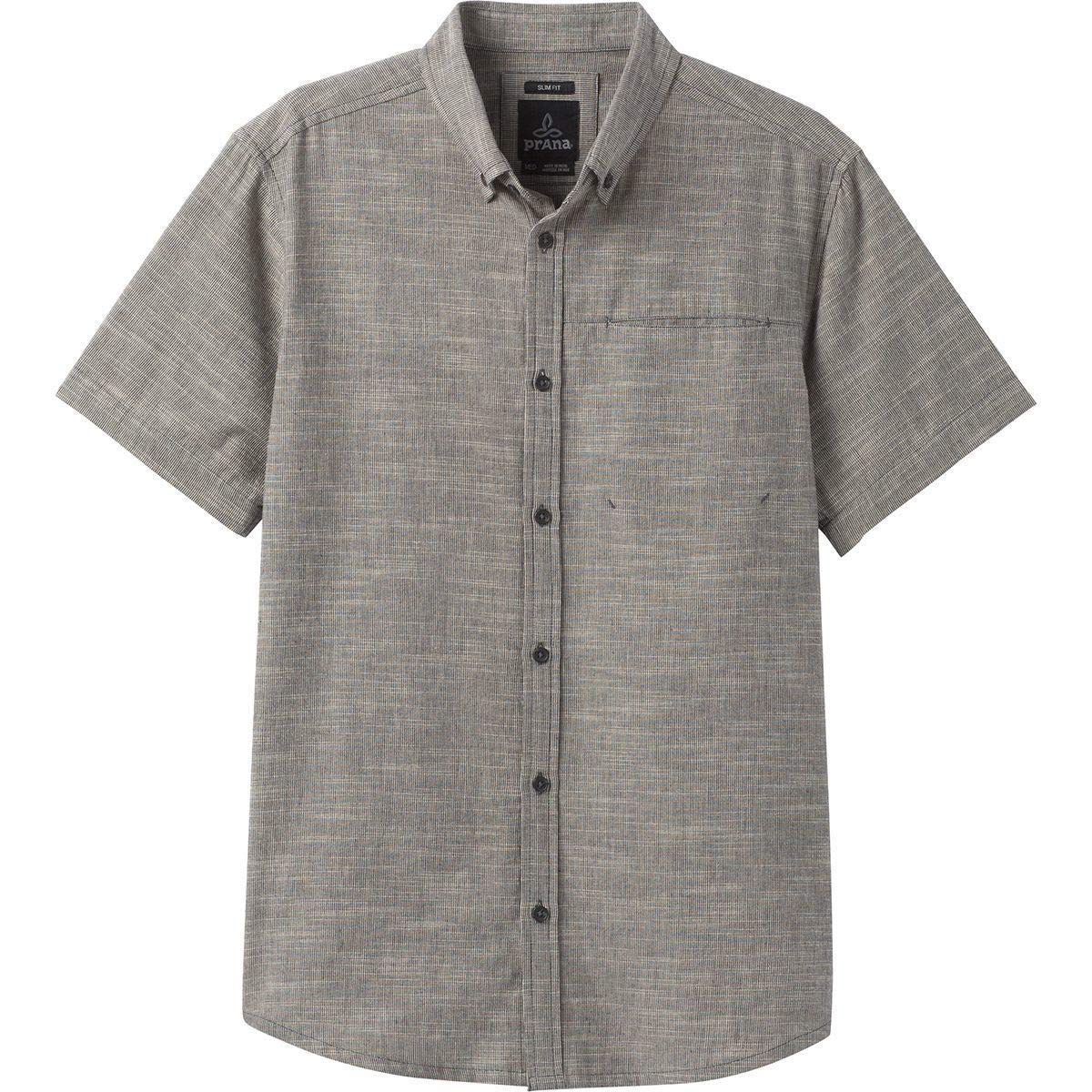 prAna Men's Agua Shirt, Charcoal, Small