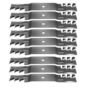 stevens lake parts set of 9 new toothed mulching blade fits toro 3 for 50", time cutter z, z5000 models interchangeable with 110-6837-03, 112-9759-03, 115-5059, 115-5059-03