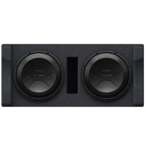 kenwood excelon p-xw1221d ported 2-ohm dual loaded enclosure with two 12" subwoofers