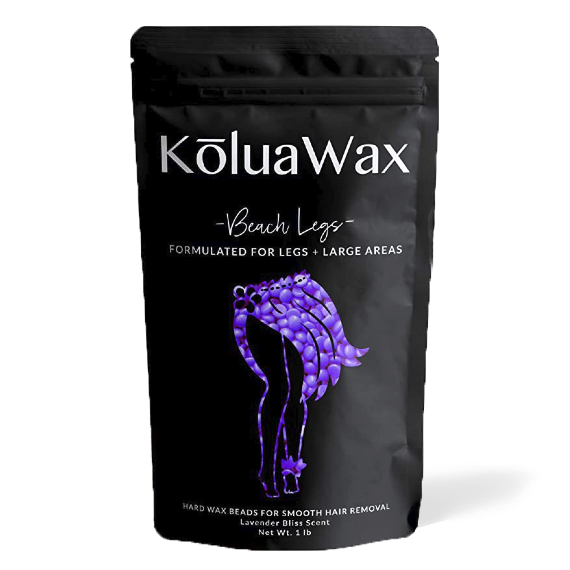 KoluaWax Hard Wax Beads for Hair Removal – Coarse Hair Formula – Face, Brazilian, Underarms, Back Chest, Bikini Waxing – Lavender Bliss, 1lb Refill for Wax Warmers & 10 Large Applicator Sticks