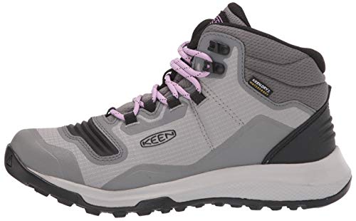 KEEN womens Tempo Flex Mid Height Lightweight Waterproof Hiking Boot, Steel Grey/African Violet, 8.5 US