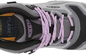 KEEN womens Tempo Flex Mid Height Lightweight Waterproof Hiking Boot, Steel Grey/African Violet, 8.5 US