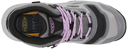 KEEN womens Tempo Flex Mid Height Lightweight Waterproof Hiking Boot, Steel Grey/African Violet, 8.5 US