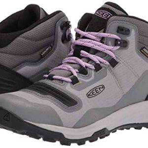 KEEN womens Tempo Flex Mid Height Lightweight Waterproof Hiking Boot, Steel Grey/African Violet, 8.5 US