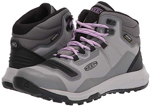 KEEN womens Tempo Flex Mid Height Lightweight Waterproof Hiking Boot, Steel Grey/African Violet, 8.5 US