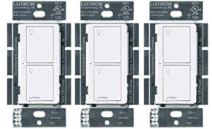 lutron caseta smart lighting switch for all bulb types or fans | neutral wire required | pd-6ans-wh | white (3-pack)