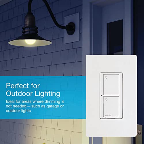 Lutron Caseta Smart Lighting Switch for All Bulb Types or Fans | Neutral Wire Required | PD-6ANS-WH | White (3-Pack)