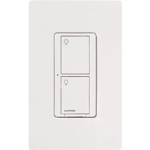 Lutron Caseta Smart Lighting Switch for All Bulb Types or Fans | Neutral Wire Required | PD-6ANS-WH | White (3-Pack)