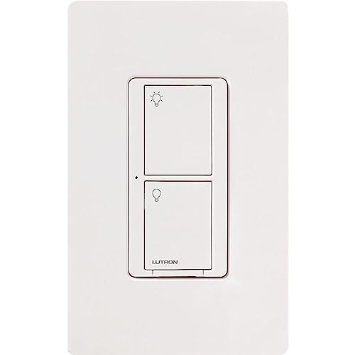 Lutron Caseta Smart Lighting Switch for All Bulb Types or Fans | Neutral Wire Required | PD-6ANS-WH | White (3-Pack)