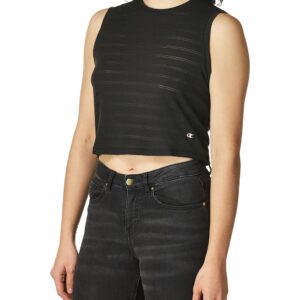 Champion Women's Cropped Muscle Tee, Black, XX-Large