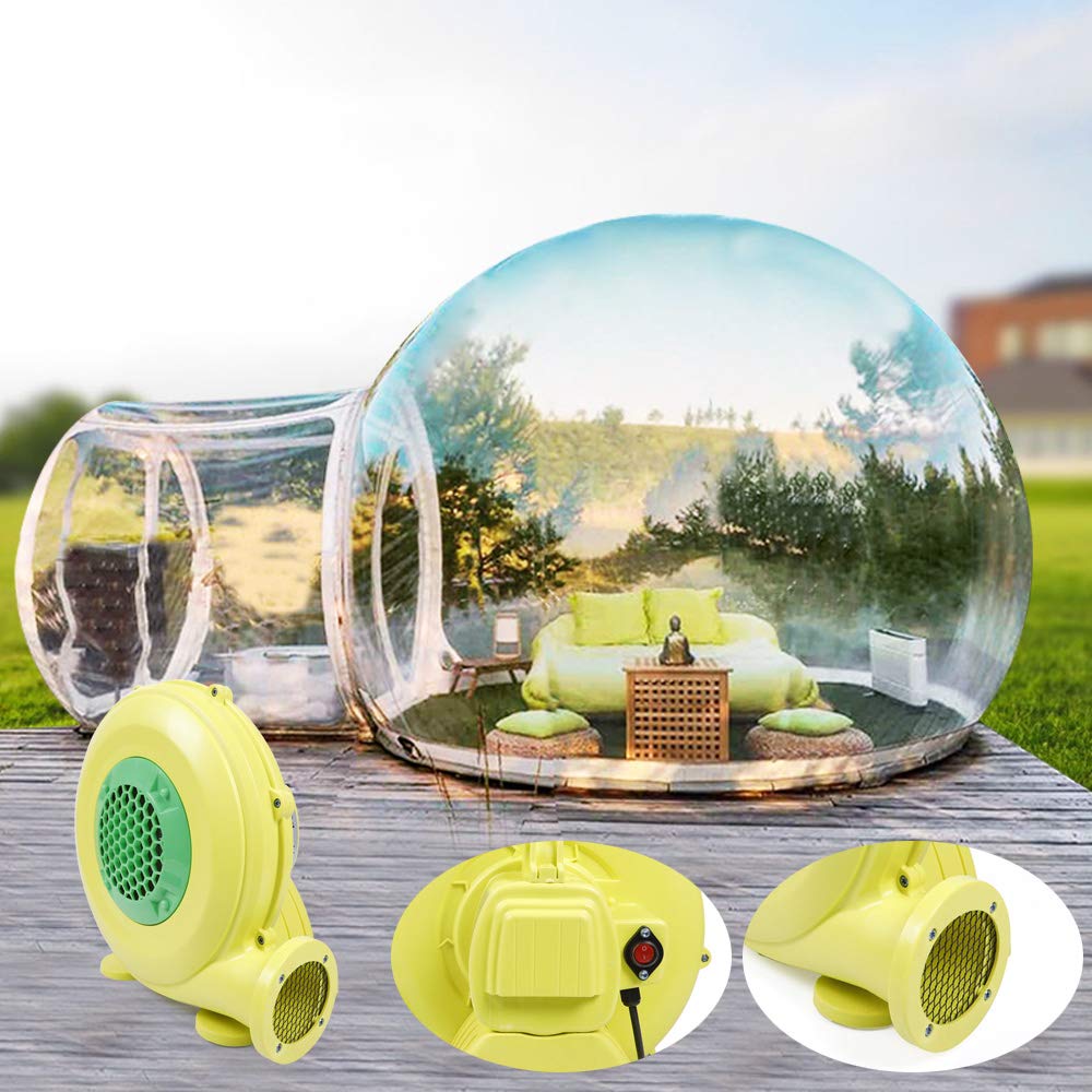 CNCEST Inflatable Bubble House, Waterproof Luxurious Transparent Outdoor Dome Single Tunnel Inflatable Bubble Tent with Blower for Camping, Music Festival, Stargazing (Transparent)