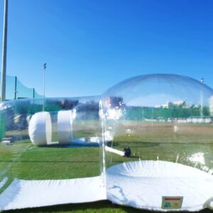 CNCEST Inflatable Bubble House, Waterproof Luxurious Transparent Outdoor Dome Single Tunnel Inflatable Bubble Tent with Blower for Camping, Music Festival, Stargazing (Transparent)