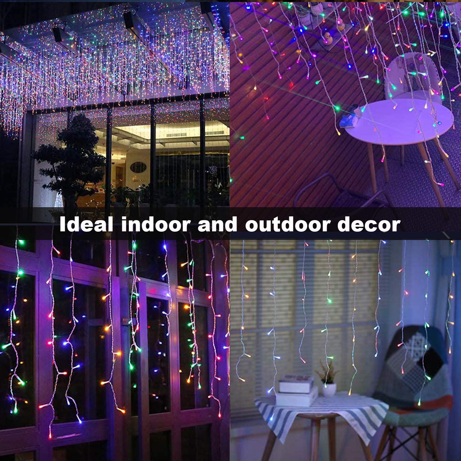 TuoPuLife LED Icicle Lights Outdoor, 32.8ft 400 LED Icicle Christmas Lights with Timer, Waterproof, Connectable Eaves Curtain Fairy String Lights for Christmas, Thanksgiving, Easter,Valentines Day