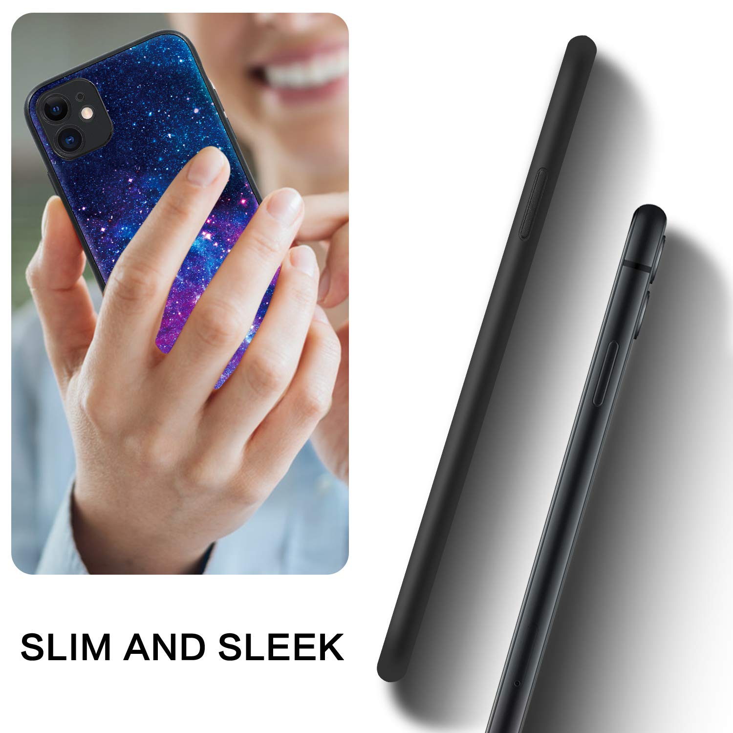 BENTOBEN iPhone 11 Case, Phone Case iPhone 11, Slim Fit Glow in The Dark Soft Flexible Bumper Protective Anti Scratch Non-Slip Phone Cases Cover for Apple iPhone 11 6.1" (2019), Nebula/Galaxy Design