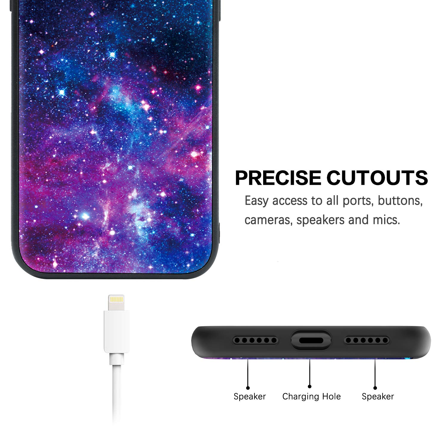 BENTOBEN iPhone 11 Case, Phone Case iPhone 11, Slim Fit Glow in The Dark Soft Flexible Bumper Protective Anti Scratch Non-Slip Phone Cases Cover for Apple iPhone 11 6.1" (2019), Nebula/Galaxy Design