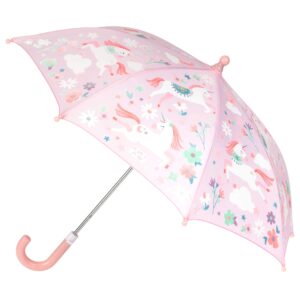 stephen joseph kids' color changing umbrella, unicorn, 23" x28