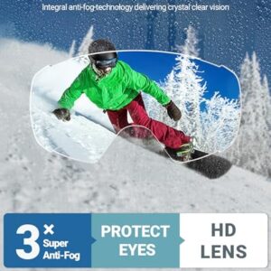 OutdoorMaster Ski Goggles with Cover Snowboard Snow Goggles OTG Anti-Fog for Youth Teenager