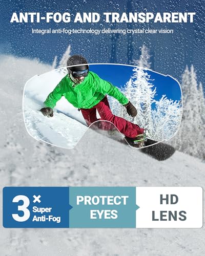 OutdoorMaster Ski Goggles with Cover Snowboard Snow Goggles OTG Anti-Fog for Youth Teenager