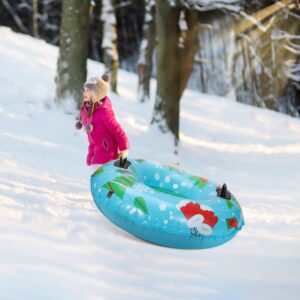 TOYANDONA Inflatable Snow Tube, 37 inch Wear Resistant Snow Sled Snow Tube with Handles for Kids or Adults