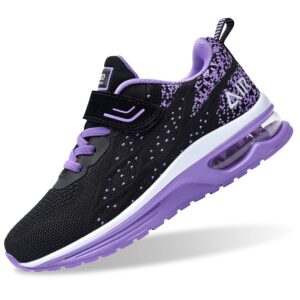 persoul air shoes for boys girls kids children tennis sports athletic gym running sneakers (violet size 3 child)