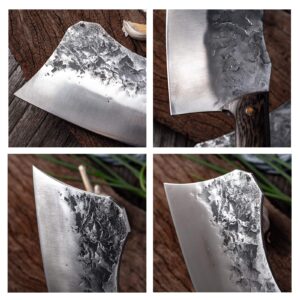 DRAGON RIOT Hand Forged Cleaver Knife Bone Cutting 7 Inch High Carbon Steel Heavy Duty Meat Butcher Knife Full Tang Chef Knife for Kitchen or Restaurant