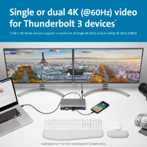 Kensington SD5600T 14-in-1 Thunderbolt 3 Dock USB-C - Compatible with Thunderbolt 4, Mac and Windows, 96W Charging, Dual 4K@60Hz, 40Gbps Transfer Speeds, HDMI 2.0 and DisplayPort, Ethernet (K34009US)